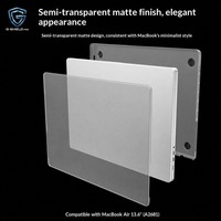 Casing Keras Transparan Matte dengan Penyangga untuk MacBook Air 13.6/15.3 & MacBook Pro 14/16 (2026 M5/M4/M3), Tipis dan Tahan Guncangan