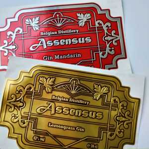 Impresión de personalización Vintage sin MOQ autoadhesivo pegatinas de Metal en relieve botella de Perfume de vino tinto etiquetas de aluminio impresas - Product Image 6