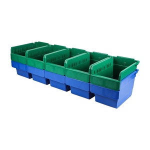 Industrial warehouse use heavy duty spare parts tool storage nesting plastic storage bins with lid