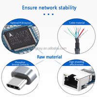 Adaptador Ethernet USB C 2 en 1, tarjeta de red LAN tipo C a RJ45 con carga PD de 100W, carcasa de aluminio para ordenador portátil/teléfono/tableta