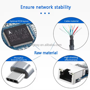 Adaptateur <span class=keywords><strong>Ethernet</strong></span> USB C 2 en 1, Type C vers RJ45, carte réseau LAN avec charge PD 100W, coque en aluminium pour ordinateur <span class=keywords><strong>portable</strong></span>/téléphone/tablette - Product Image 3