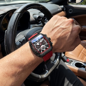 Orologio ONOLA 6852 di lusso al quarzo, impermeabile, luminoso, sportivo da uomo, multifunzione, con quadrante quadrato e doppio fuso orario. - Product Image 2