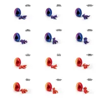 Ensemble d'œufs de dragon à coque brisée imprimés en 3D, Dragon Meng Chong, Ornements de Pâques, Cadeau fait main, Idées de décoration à assembler et colorer