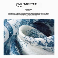 Écharpe longue en soie de mûrier imprimée Printemps-Été 2026, bleue, haut de gamme, artistique, vintage, florale, protection solaire, grand châle fin pour femme