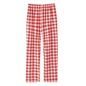 Pantalones de pijama a cuadros 100% algodón para mujer, pantalón largo para dormir, de talla grande - Product Image 3