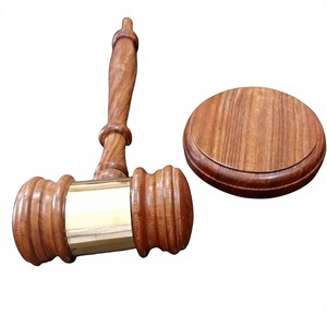 Ensemble marteau de juge et bloc sonore en bois écologique fait main, style antique, pour salle de judiciaire ou cadeaux décoratifs - Product Image 2