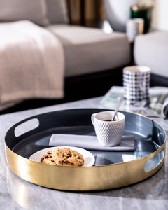 Wholesale <b>Round</b> Mirror <b>Tray</b> Acrylic Aluminium Metal for Restaurant Wedding Centerpieces <b>Table</b> Christmas Party Decoration - Product Image 3