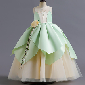 Grenouille Prince Princesse <span class=keywords><strong>Robe</strong></span> Sans Manches Long Style Halloween Princesse <span class=keywords><strong>Tiana</strong></span> <span class=keywords><strong>Robe</strong></span> - Product Image 2