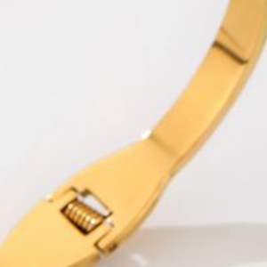 Due Braccialetti alla Moda in Acciaio Inossidabile con Piccoli Fiori, Placcati in Oro con Design a Quadrifoglio, Gioielli Unisex - Product Image 3