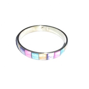 Bracelet élégant multicolore d'incrustation d'os sur la base en laiton Bracelets de mode de haute qualité avec la pierre de perle et les puces d'os de mosaïque - Product Image 1