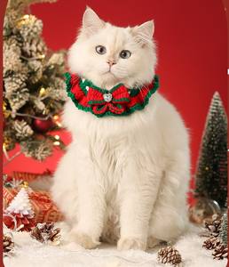 قابل للتعديل الحياكة الصوف الحيوانات الأليفة طوق القط مريلة وشاح لطيف قبعة عيد الميلاد الحيوانات الأليفة التبعي الشتاء وشاح الحيوانات الأليفة - Product Image 6