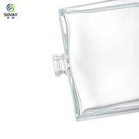 Flacon de parfum en verre transparent de luxe 20ml 30ml 50ml 100ml Flacon de parfum vide transparent carré plat