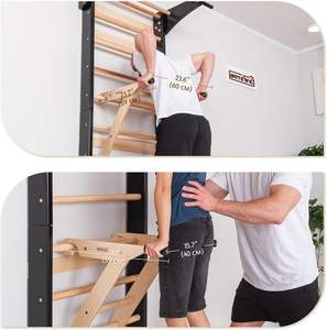Escalera <span class=keywords><strong>sueca</strong></span> multifuncional <span class=keywords><strong>de</strong></span> pared con barra <span class=keywords><strong>de</strong></span> gimnasio <span class=keywords><strong>de</strong></span> madera y barras para flexiones - Product Image 5