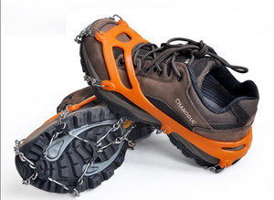 Crampons pour l'escalade sur neige et glace, pointes en acier inoxydable avec chaîne en silicone, antidérapants et griffes de maintien - Product Image 5