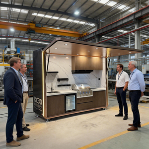 <span class=keywords><strong>Cucina</strong></span> Esterna in Alluminio di Grado Commerciale - Dimensioni e Colore Personalizzabili con Griglia BBQ e Stufa a Legna, Servizio OEM - Product Image 5