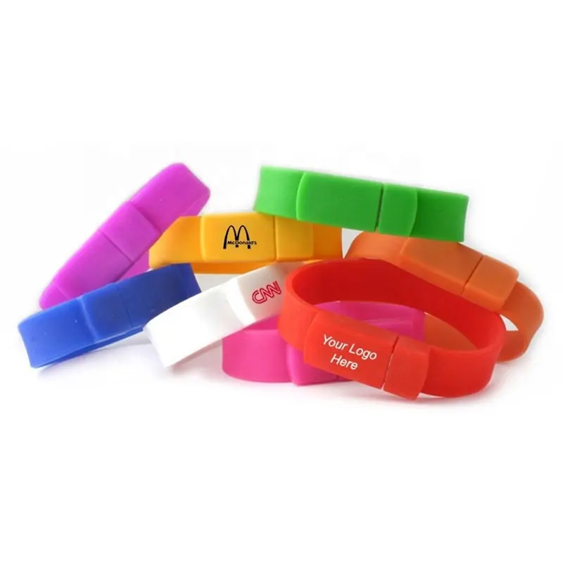 OEM&ODM Colorful Silicone Wristband Customized Usb Flash Drive USB Bracelet with Custom Logo for Holiday Gift