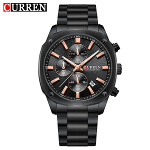 Montre à quartz CURREN 8490 en acier inoxydable avec bracelet, calendrier, lumineuse, étanche, simple et élégante, très vendue - Product Image 3