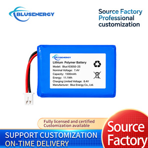 แบตเตอรี่ลิเธียมโพลิเมอร์ Blusenergy 7.4V 1500mAh 2S พร้อมขั้วต่อ JST สำหรับอุปกรณ์อิเล็กทรอนิกส์สำหรับผู้บริโภค - Product Image 1
