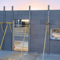 Bloc ICF en graphène 350 mm gris, coffrage en béton isolé à haute masse thermique pour la construction de maisons passives écoénergétiques