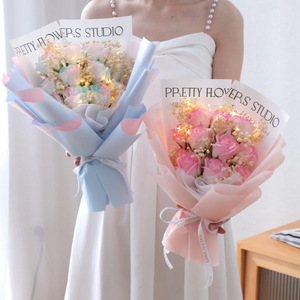 New Style Artificial Flower Led Soap Flower 11 Rose Bouquet Christmas <strong>Graduation</strong> Valentine's Day <strong>Gift</strong> Flowers Bouquet - Product Image 3