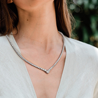 Collier de tennis en or blanc avec diamant vvs de style hip hop Lab cultive des fêtes en diamant pour hommes et femmes