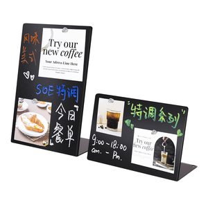 Mini <span class=keywords><strong>tableau</strong></span> noir de bureau avec support, grande surface magnétique en métal et chevalet pour messages et notes - Product Image 1