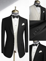 Ensemble de costume de smoking slim pour homme, broderie main, simple boutonnage, grande taille, respirant, antistatique, prix de gros