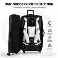 Valise de rangement robotisée à roulettes, anti-pression, durable, étanche, isolée, protégée par RFID, en EVA premium pour équipement