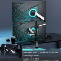 Support de Moniteur Double Écran Réglable en Hauteur, en Acier Laminé à Froid, pour Configuration 1-vers-2 Ordinateurs – Meilleure Vente