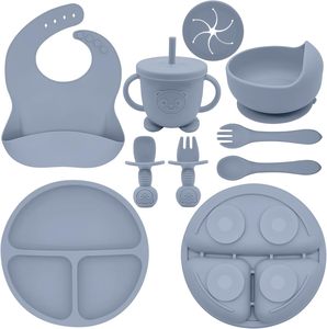 Wholesale Custom Newborn BPA Free <b>Kids</b> Dinnerware Silicone Tableware Baby Feeding Suction Bowl Plate Set - Product Image 1