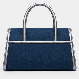 Women Structured <b>Handbag</b> PU Leather Top Handle Bag Contrast Trim Shoulder Bag Casual Work Tote Purse Custom Wholesale - Product Image 2