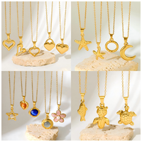 Nouveauté 2026 : Collier pendentif minimaliste en acier inoxydable plaqué or, 500 designs aléatoires, qualité garantie, vente en gros