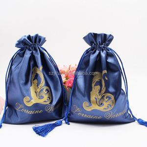 Sacs en satin à cordon personnalisés pour chaussures et sacs à main, grands sacs de rangement anti-poussière avec logo personnalisé et design imprimé à l'écran - Product Image 3