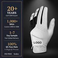 Guantes de Golf de Piel Cabretta con Logotipo Personalizado, para Hombre y Mujer, Color Blanco OEM, Guantes de Golf de Piel Cabretta