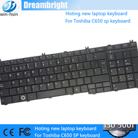 Clavier d'ordinateur portable en espagnol (SP) pour Toshiba L655 C650, clavier de remplacement interne noir