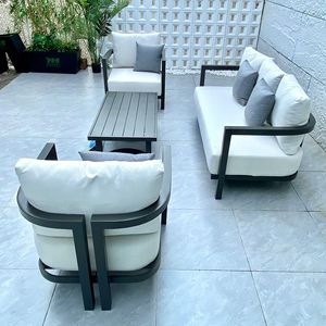 Set di Mobili da Giardino e Esterni Moderno e Minimalista in <span class=keywords><strong>Vimini</strong></span> e Lega di Alluminio per Villa, Hotel, B&B, Cortile, Veranda e Giardino - Product Image 4