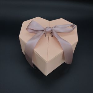 Rose Coeur Forme Papier Boîte De Cadeau De Mariage avec la lumière pour boîte De cadeau de Mariage pour demoiselles d'honneur - Product Image 3