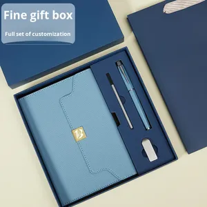 Set de Regalo de Cuaderno de Imitación de Cuero con Triple Pliegue, Caja con Cierre Adhesivo, Termo de Recuerdo, Diario de 100 Hojas, Papel Metálico para Oficina - Product Image 1