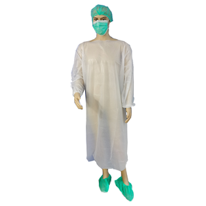 Polyéthylène pouce boucle fluide protection robes tablier-style cou imperméable à manches longues tablier complet jetable CPE isolation robe - Product Image 5