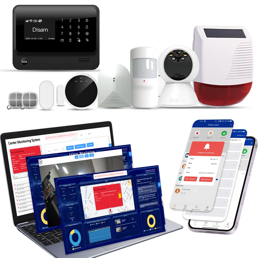 99 Wireless zones 8 wired zones home security alarm systems with dialing 5 groups phone No. and 2 groups SMS alerts function