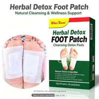 Patchs détoxifiants pour les pieds au charbon de bambou et à l'armoise, marque privée Winstown, pour adultes, améliorent l'immunité, soulagent le stress, favorisent le sommeil.