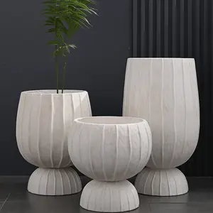 2024 New Collection Pots For Plants Factory Direct Sales 60cm Tall Fiber Clay Planters Large Outdoor Indoor Plant Pots