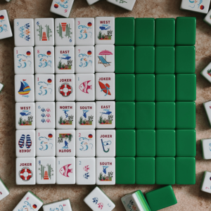 En Stock, 1.24*0.90*0.63 Pulgadas, Venta al por Mayor, 4 Capas, Acrílico Grabado, Lujo, 160 Piezas, Tema Oceánico, Verde, Fichas de Mahjong Americanas - Product Image 5