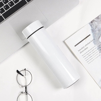 Botol air anti karat, termos 500ML, botol air Baja anti karat, termos pintar, dengan tampilan suhu