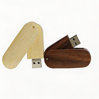 Flashdisk USB 2.0 Kayu Custom Pribadi dengan Logo Cetak, Portabel untuk Bisnis, Grosir