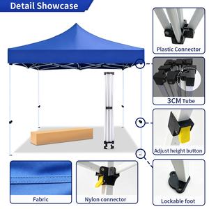 Carpa Plegable de Acero 3x3m al por Mayor, Impresión Personalizada, <span class=keywords><strong>Lona</strong></span> <span class=keywords><strong>Impermeable</strong></span> de Alta Calidad para Eventos Empresariales, Incluye Estacas y Cuerdas - Product Image 3