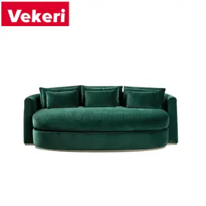 Modern pure color green swan velvet material multi no legs sofa radian suitable for human body curve sofa