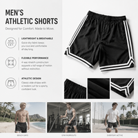 Short de bain pour homme à séchage rapide, imprimé floral, taille élastique, noir uni avec bordures blanches, style boardshort