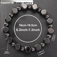 Bracelet en agate noire naturelle et obsidienne, bracelet en pierres facettées, bracelet en cristal de guérison, bijoux faits à la main minimalistes