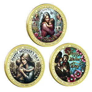 Happy Mother's Day Gold Plated Commemorative Coin The Greatest Mom Colorful Metal Commemorative Medal Holiday Gift